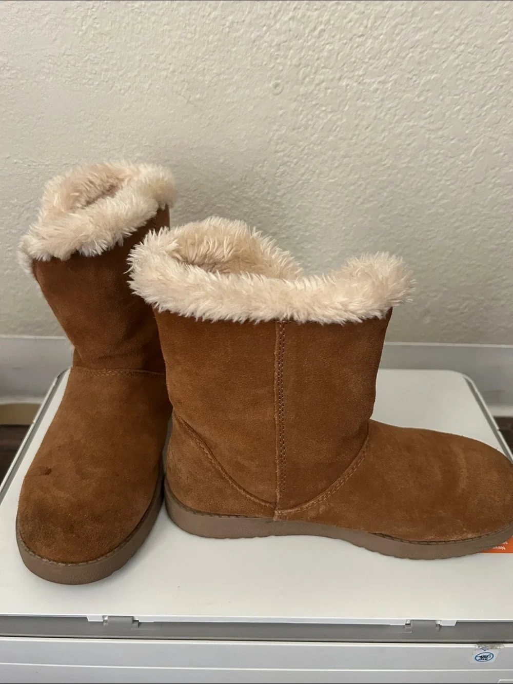 Cozy Faux Fur Lined Suede Boots - Chestnut